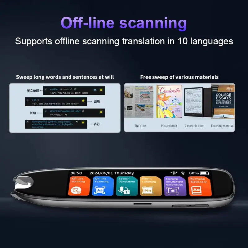 Übersetzungsstift Intelligenter Echtzeit-Textscanner Punktlesen