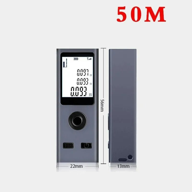 Mini-Laser-Entfernungsmesser 30 / 50 / 60 Meter, Winkelmessung, Micro USB Ladeanschluss