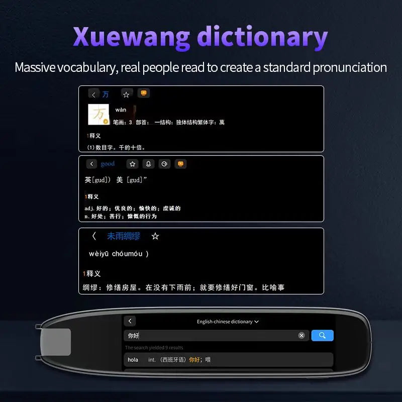 Übersetzungsstift Intelligenter Echtzeit-Textscanner Punktlesen